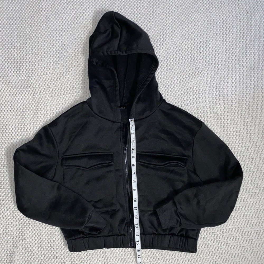 SHEIN Black Cropped Jacket w/ Pockets Size S